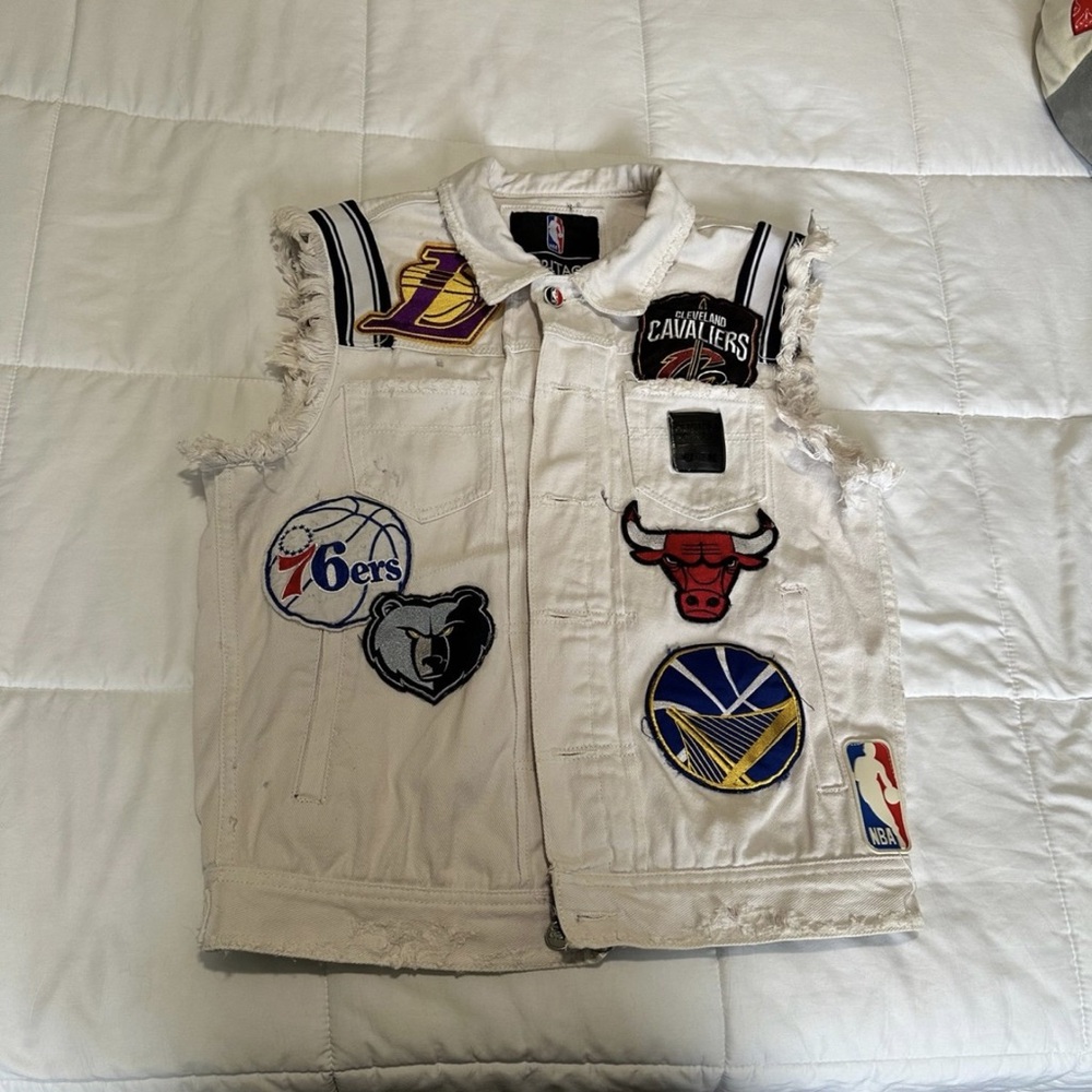 Unk White NBA Team Patch Vest